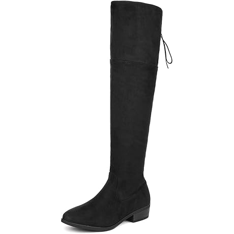 Women's Over the Knee High Low Block Heel Riding Boots