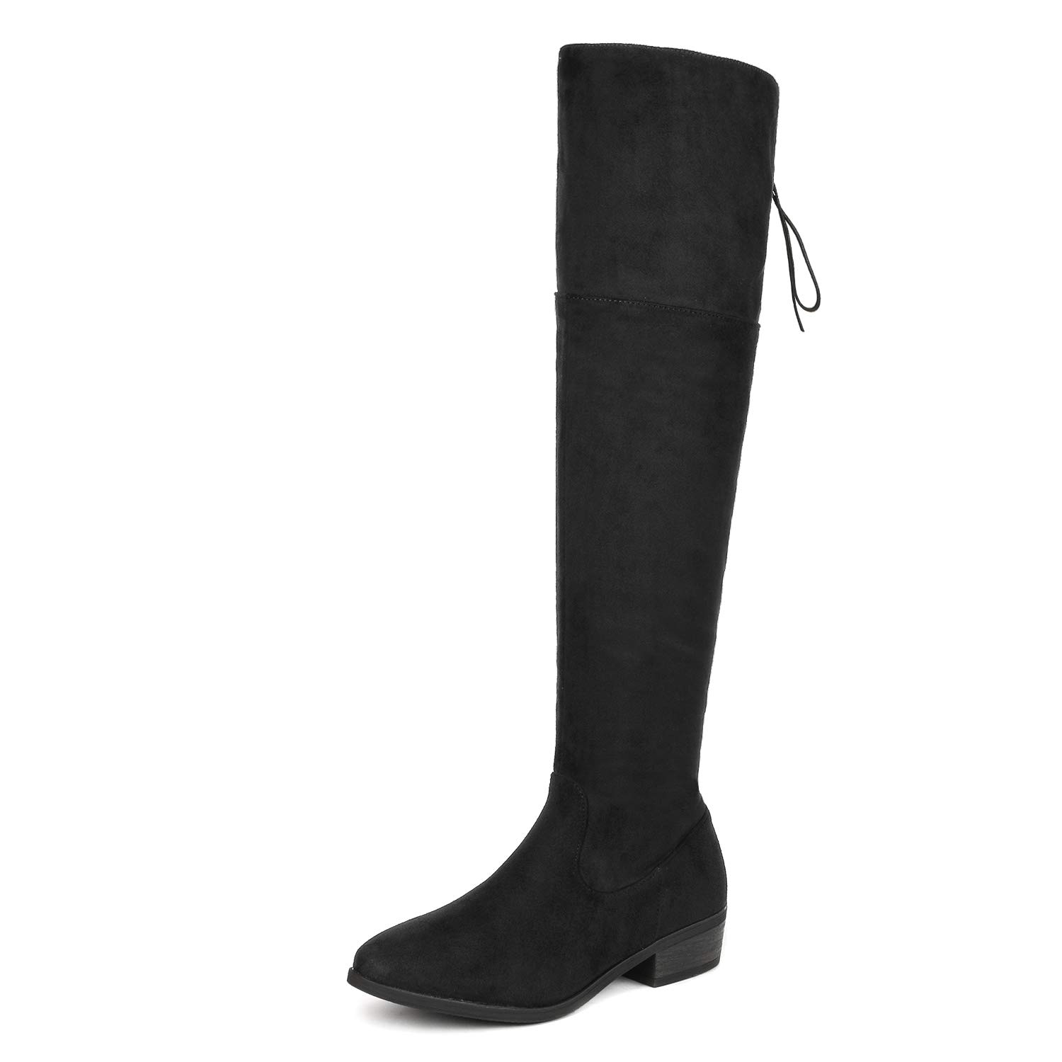 DREAM PAIRS Womens Lei Over The Knee Block Heel Riding Boots