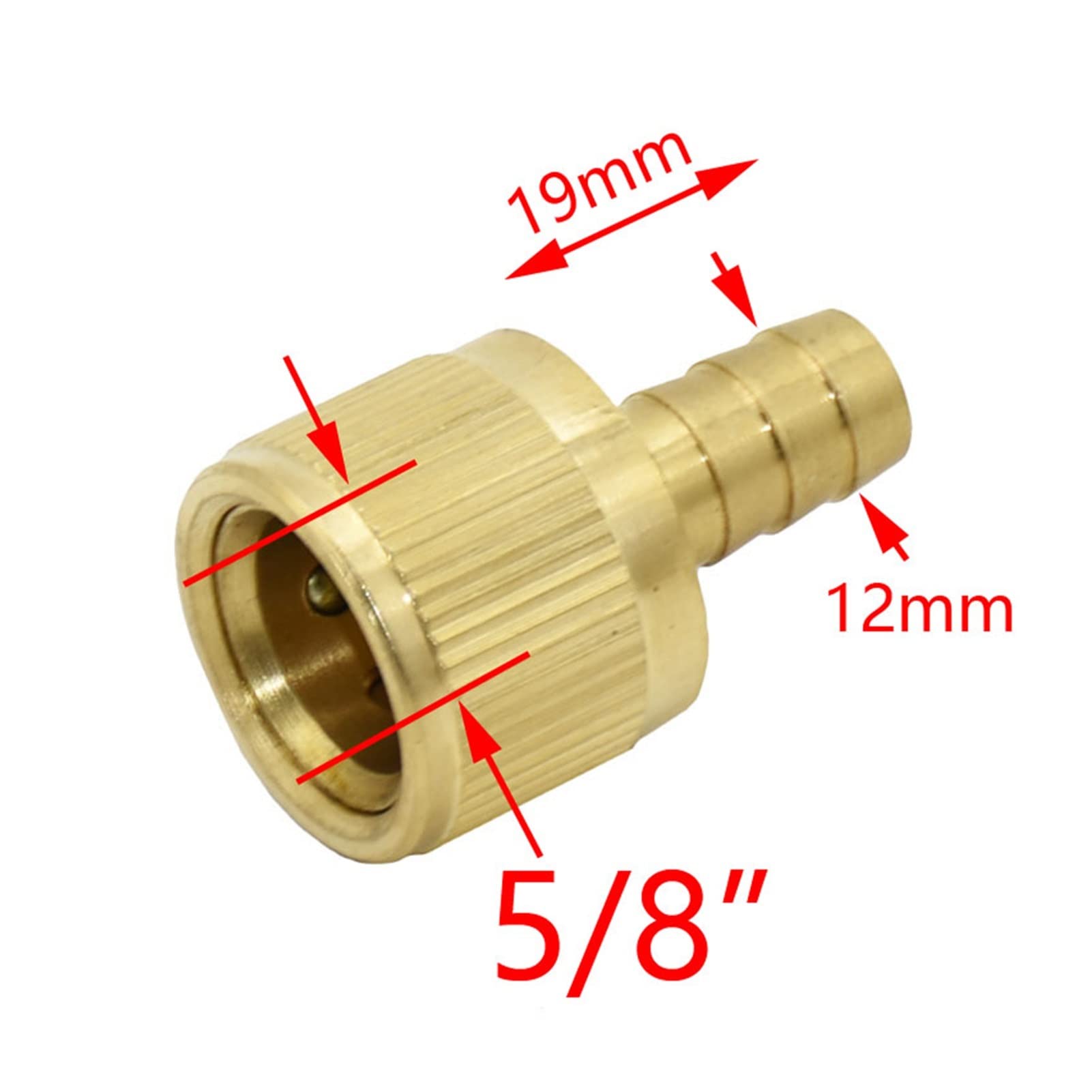 Adaptador de manguera de plomería de jardín Brass 12mm Barb Acoplamiento rápido 1/2 "Expansión de la manguera Acoplamiento de acoplamiento Jardín Agua Agua Adaptador de ajuste de cobre 8 piezas