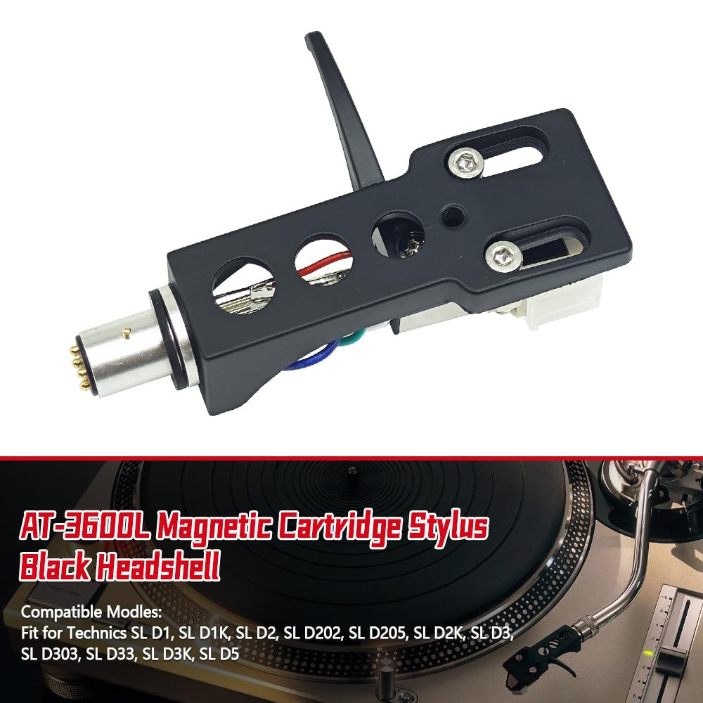 Cartuccia nera per giradischi per Pioneer PLX-1000 PL-518 PL-530 PL-A35 PLX-500 PL-560 PL-200 PL-516 PL-255, pennino sostitutivo per giradischi AT-3600L