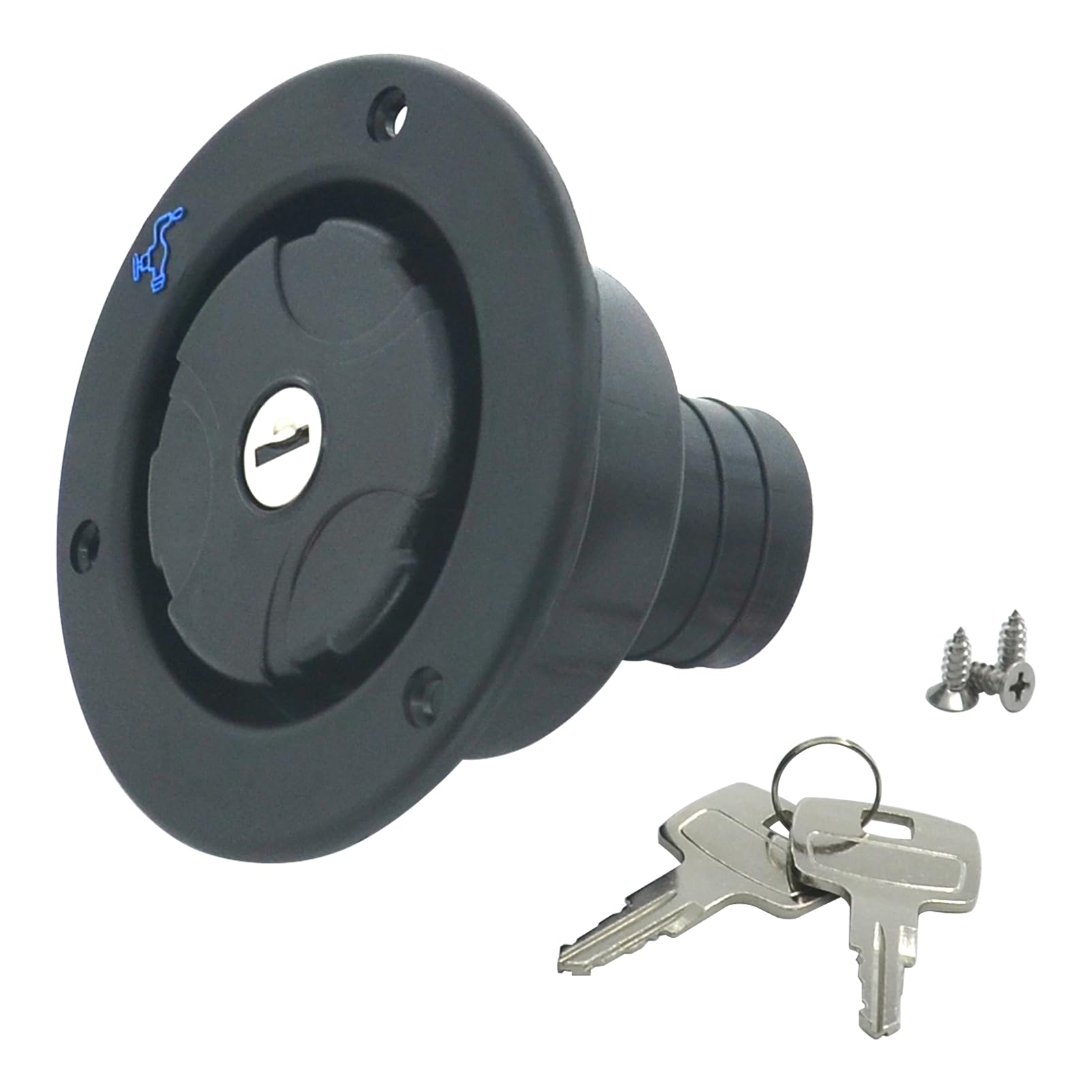 Tappo per serbatoio dell'acqua con profondità di 80mm per camper, roulotte, rimorchio, camper RV, chiusura di riempimento dell'acqua