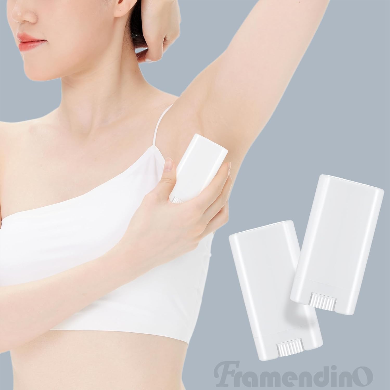 Framendino, 100 Pack 1/2 oz Plastic Empty Deodorant Containers Refillable Tubes Oval Lip Balm