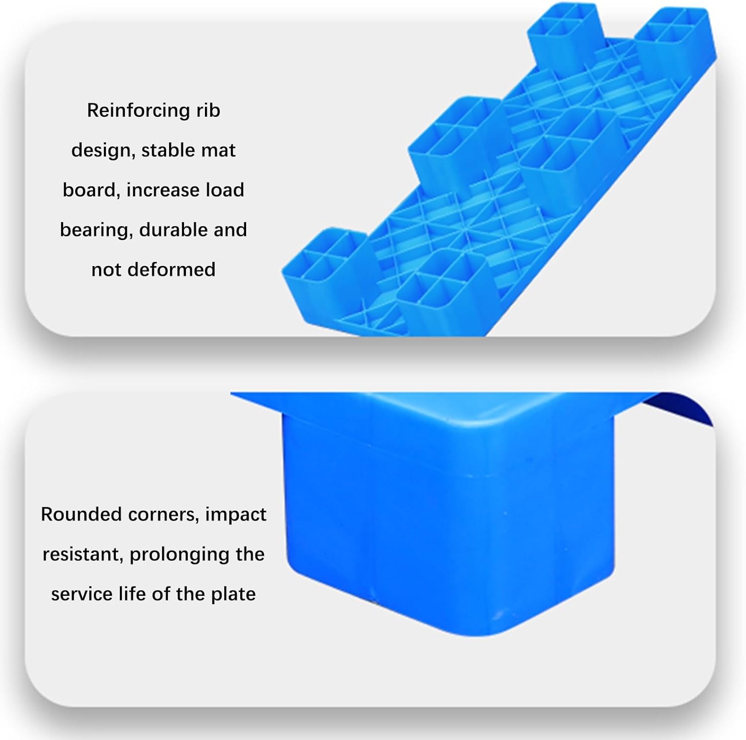 Polyethylene Pallet With 6 Way Entry, Polyethylene Plastic Pallets, Warehouse Wear-Resistant Storage Dunnage Rack, Home Kitchen Factory Workshop Moisture-proof Grid Pads ( Color : Blue , Size : 35.43x