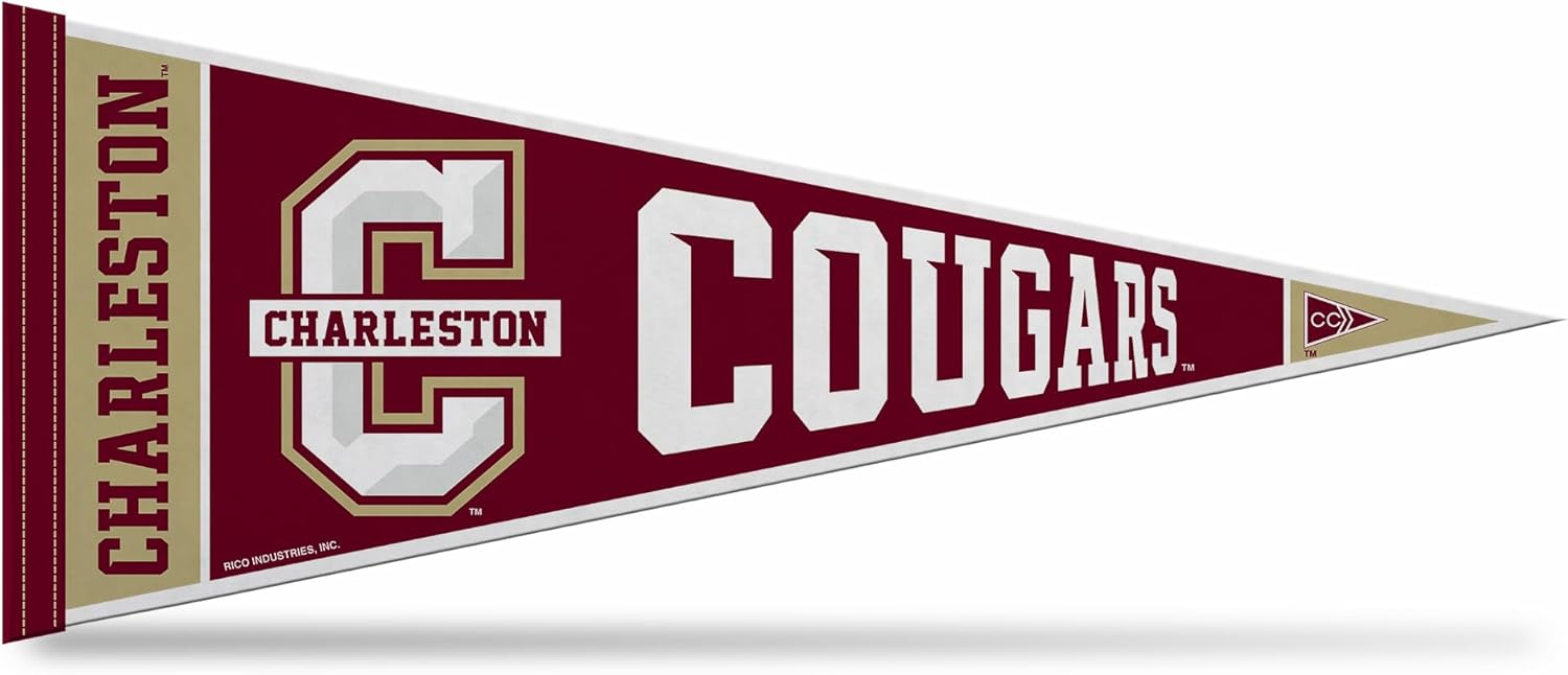 Rico Industries NCAA Charleston Cougars 12" x 30" Felt Wall Décor Pennant - Great for Home/Bed Room/Man Cave Décor