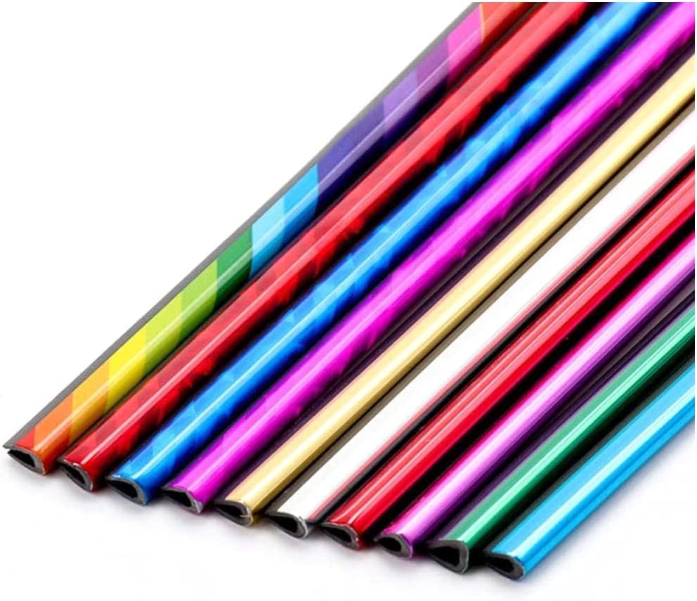 LEIWOOR 10 Pcs Car Interior Moulding Trim Car Air Conditioning Air Outlet Colorful Film Car Interior Exterior Decoration Seal Strip Strip Line (Rainbow)