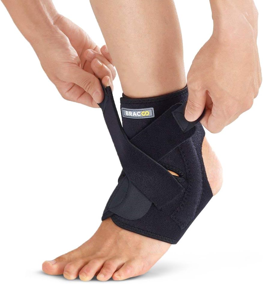 Bracoo Ankle Brace, Dual Spring Stabilizers, Open-Heel, Adjustable Support – Dynamic Splint Flexion Resistance, Joint Stress Reduction & Rehabilitation, FP30, L/XL