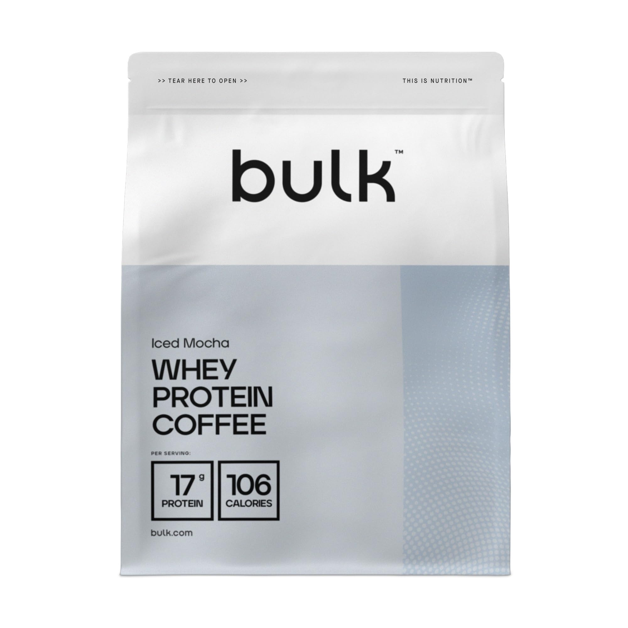 Protéine de Lactosérum Café Bulk, Saveur Mocha Latte, 1 kg, 32 Portions, 17g de Protéines par Portion, Café Véritable, Shake Riche en Protéines pour Soutien Musculaire