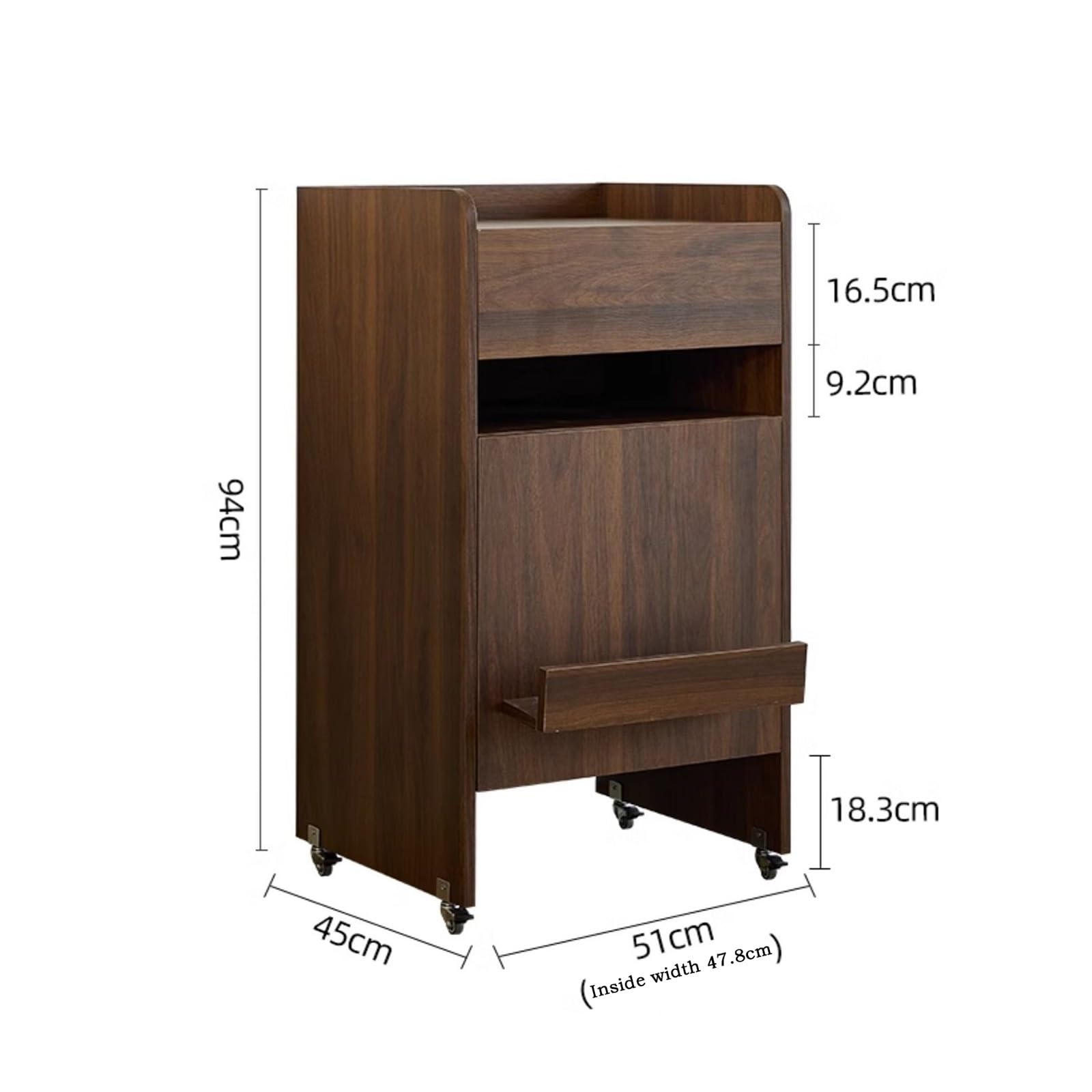 Organizzatore for spazzatrice Scaffale for Armadio portaoggetti for spazzatrice Tavolino in Noce Nero Divano Credenza Mobiletto Mobile(Lotus White)