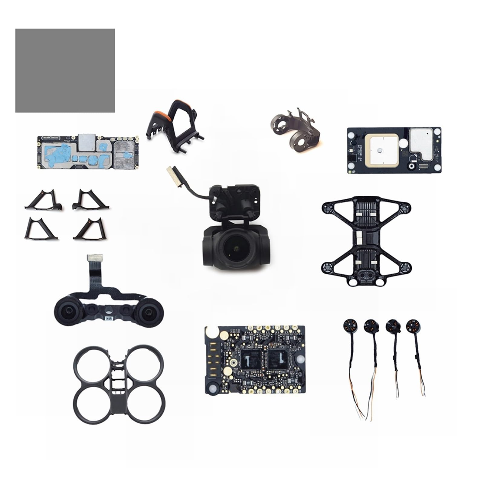 Compatible con Placa Base del Motor Brazo Tablero Inferior/Medio/Superior de la cámara cardán AVATA 2 for AVATA2(1 Set Gimbal Rubber)