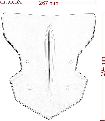 Vista 7 de GLoyer Motorcycle Windshield Compatible with MT09 FZ09 2017-2020 Motorcycle Motorbike Windshield Windscreen with Screws (Color : Black)