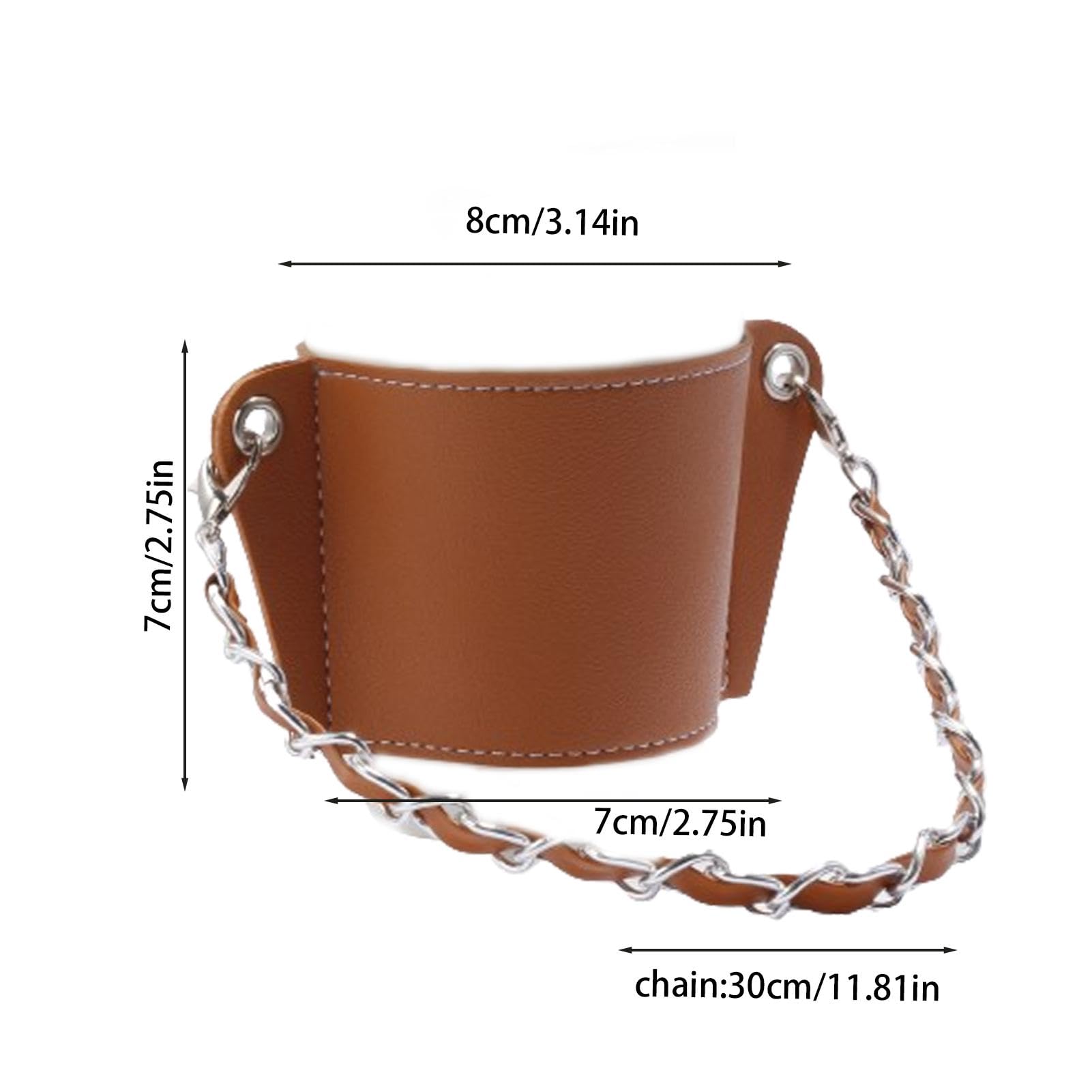 Portabicchieri portatile in pelle PU, riutilizzabile, per caffè e