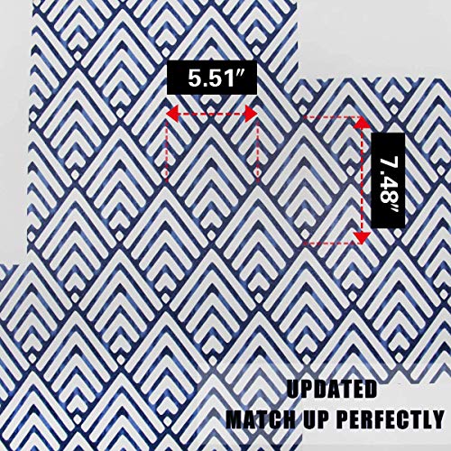 Livebor Arrowhead Deep Blue Peel and Stick Wallpaper 196.8”X 17.7” Blue Wallpaper Wall Decorative Removable Wallpaper Stick and Peel Geometric Self Adhesive Wall Paper Vinyl Film Shelf Drawer Liner