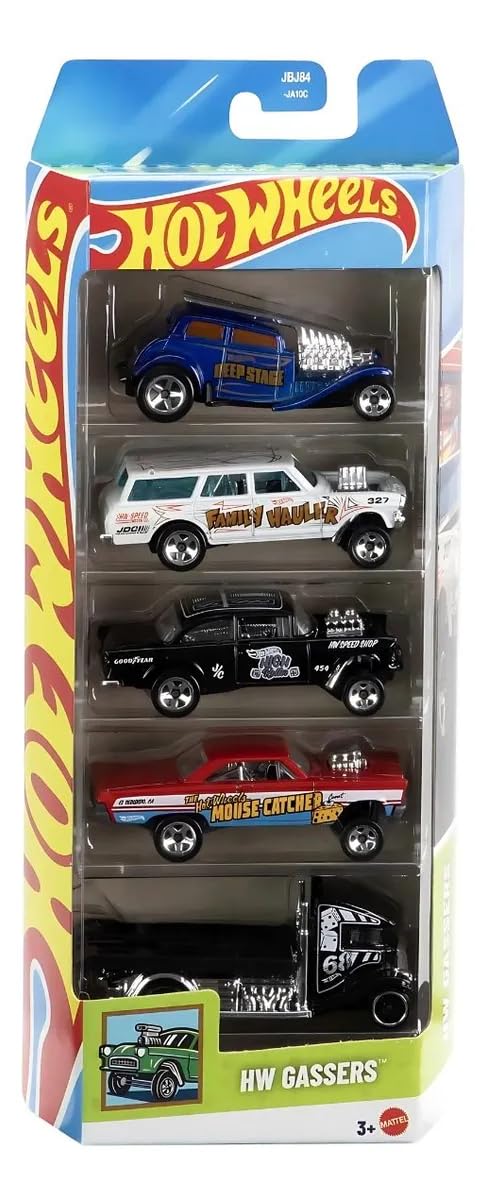 Hot Wheels Car 2025 HW Gassers Pack of 5 (55 Chevy Bel Air Gasser