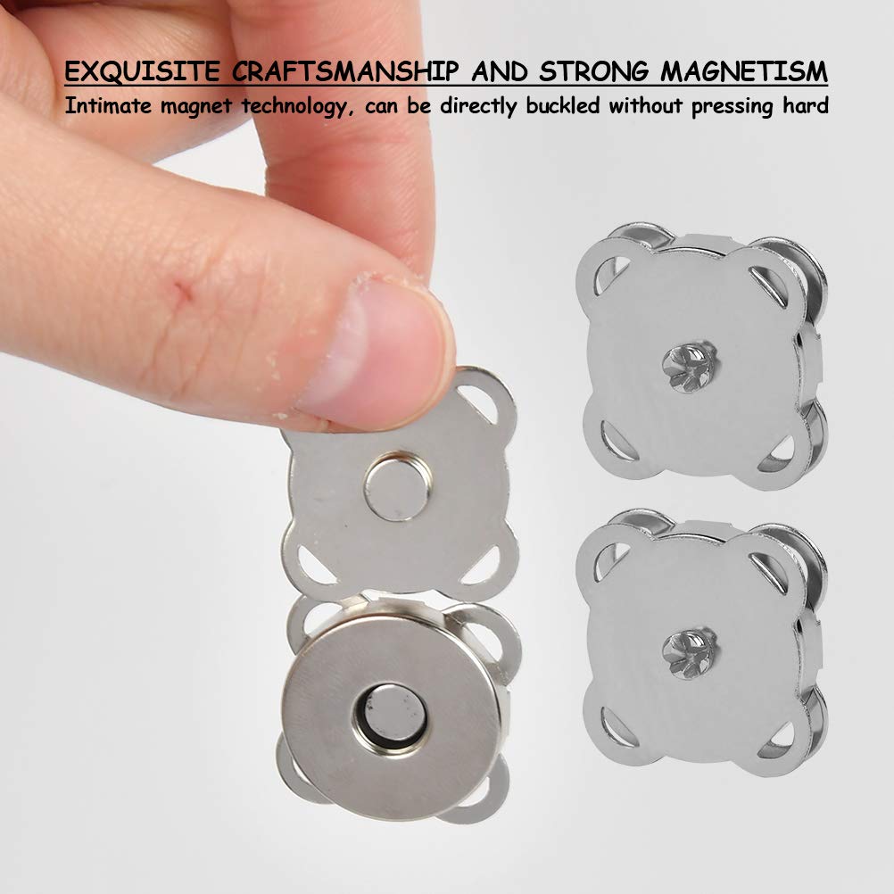 100 Stück Magnet-Druckknöpfe Silber, 18 Mm – Einfach Zu Befestigen, Kein Werkzeug Nötig, Für Nähen & Basteln
