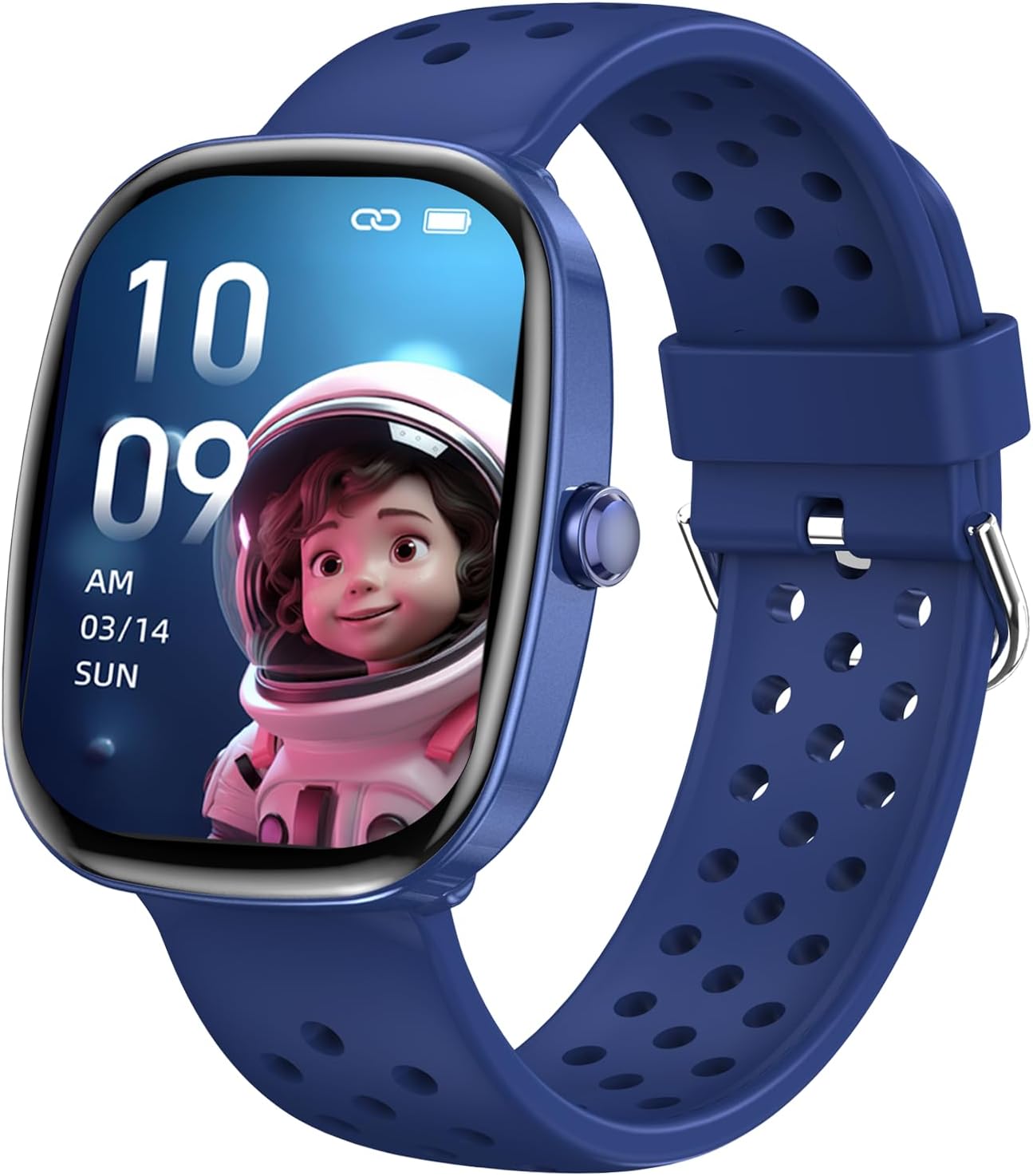 Children’s Smartwatch Watch, Fitness Tracker Smart Watch with 100 Sports Modes, 2 Puzzle Games, Heart Rate Monitor, Alarm Clock, Smartwatch Gift for Child 6+ Years Gift (Blue)