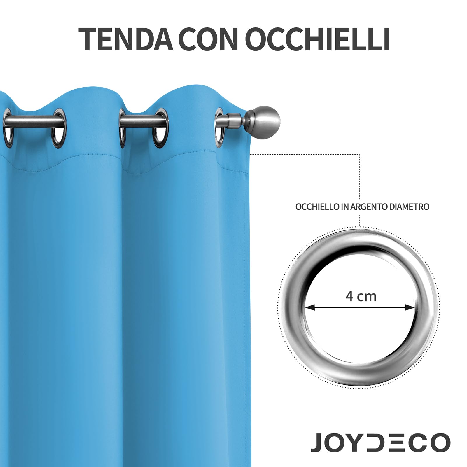 Joydeco Tende Oscuranti per Interni 2 Pezzi, Tende Termiche con Occhielli per Soggiorno Moderne, Cameretta Bambini, Camera da Letto Blackout Curtains
