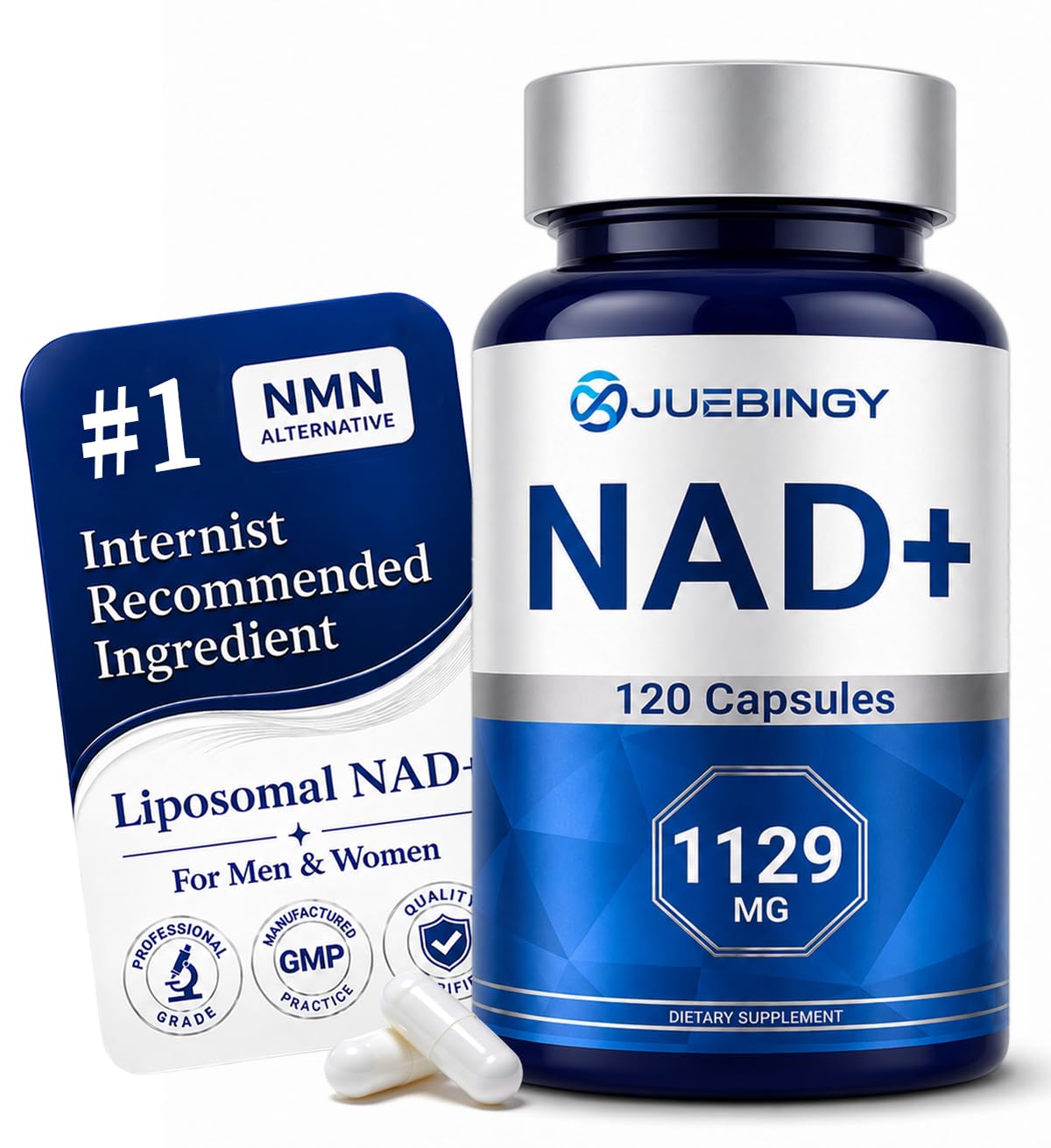 NAD+ Supplement 120 Capsules – Liposomal NAD+ with Resveratrol for Cellular Energy, Healthy Aging & Daily Vitality Support – Vegan, Non-GMO, Gluten-Free for Women & Men 120 Count (Pack of 1)