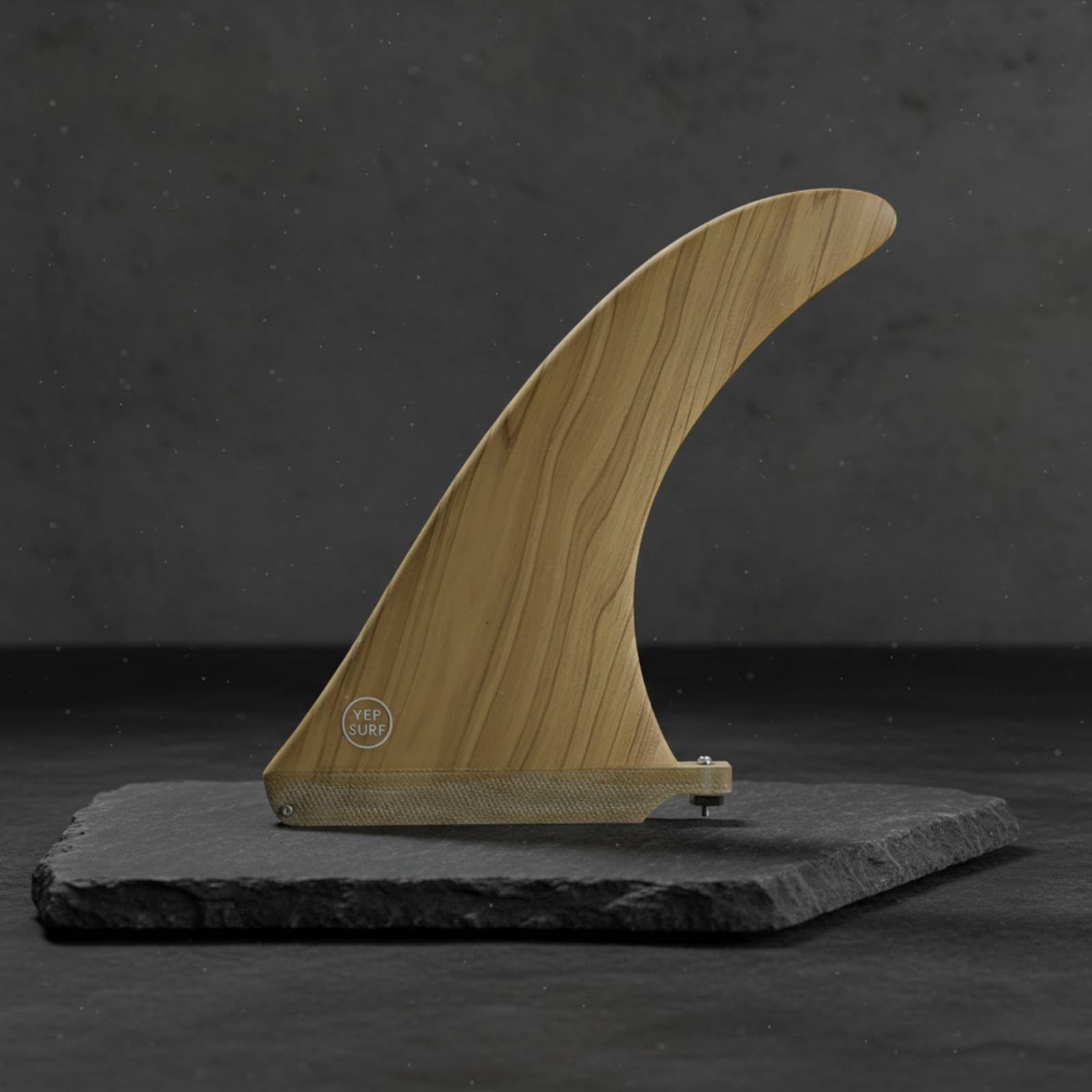 Amagogo Surfbrett Single Fin Surfboard Flosse Zentral Heck in Holzlook aus Fiberglas Bambus für Geschmeidige Kontrolle Sauberes Down-the-line Anpassbares