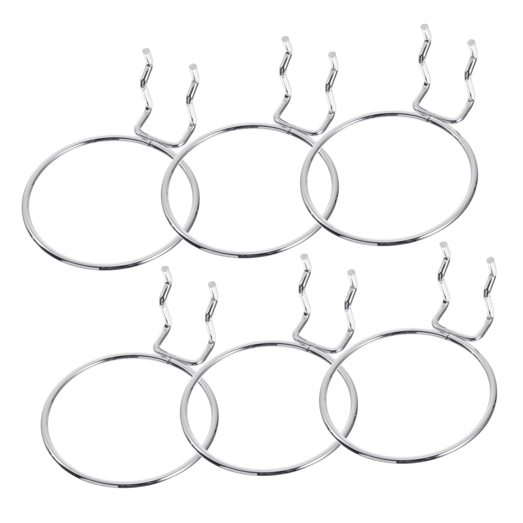 HEALLILY Supermarket Rack Hooks 6 Pack Round Pegboard Hooks Steel Pegboard Pegs Space Saving