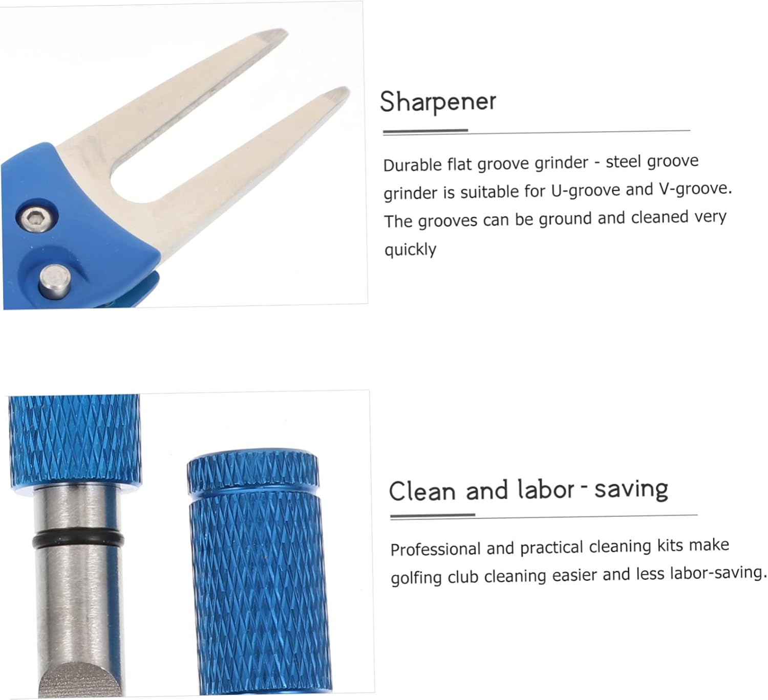 VANZACK 2sets Golf Club Cleaning Tool Double Sided Brush with Wire and Bristles for Effortless Dirt Removal Compact and Lightweight Design for Easy Carrying Suitable Shaped Shaped Grooves