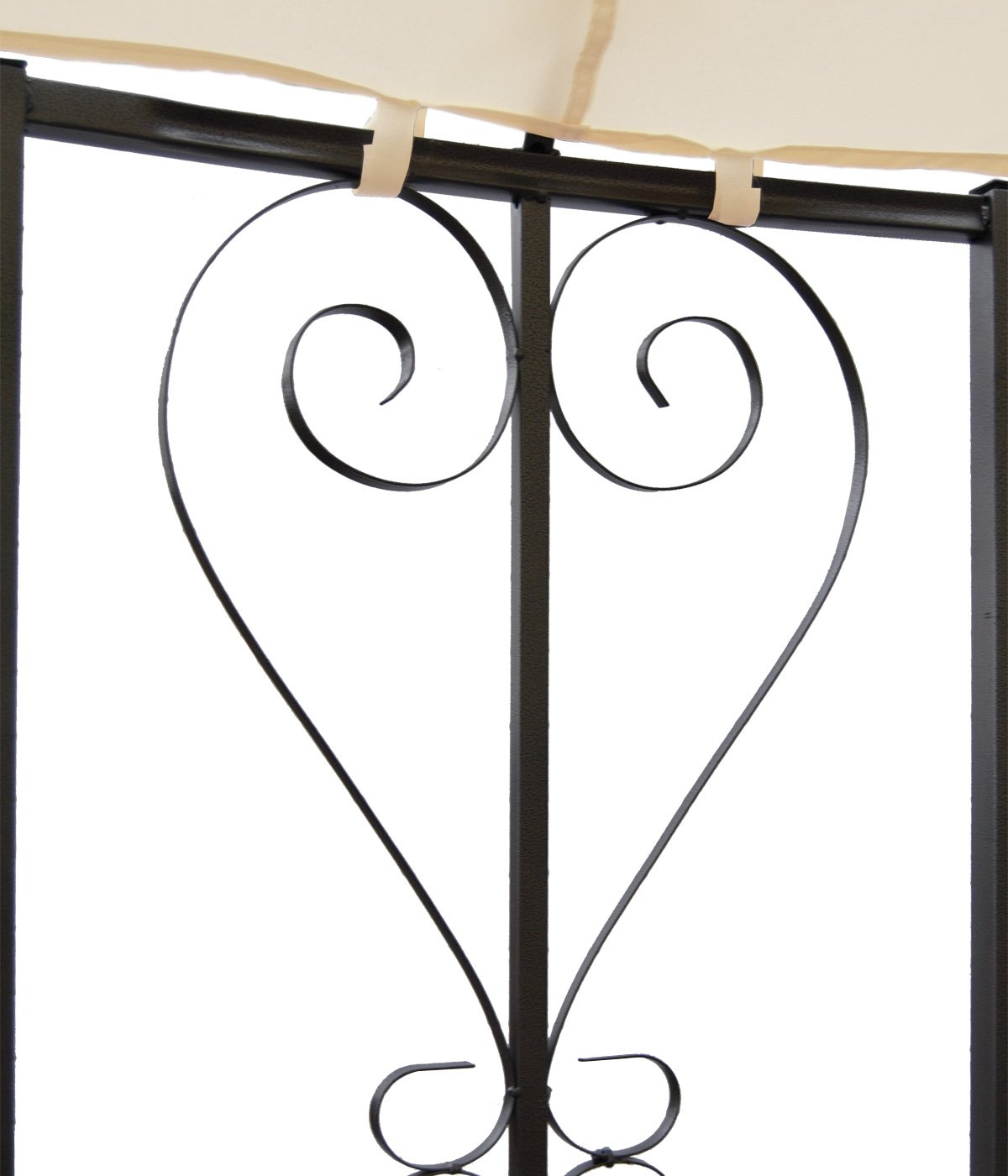 BERLINLODGE Pergola Almeria | HxBxT 330x300x300cm | Rundpavillon Garten Pavillon | Creme | stabiles Stahl-Gestell Durchmesser 3m
