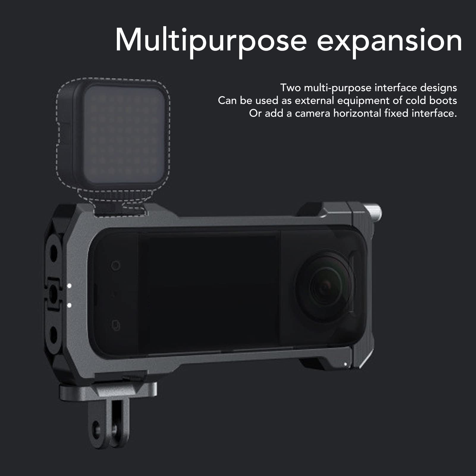 Jaula de Marco de Utilidad de Cámara para Cámara One X3, Jaula de Cámara para Insta360, Estuche Protector de Cámara con Zapata Fría de expansión.