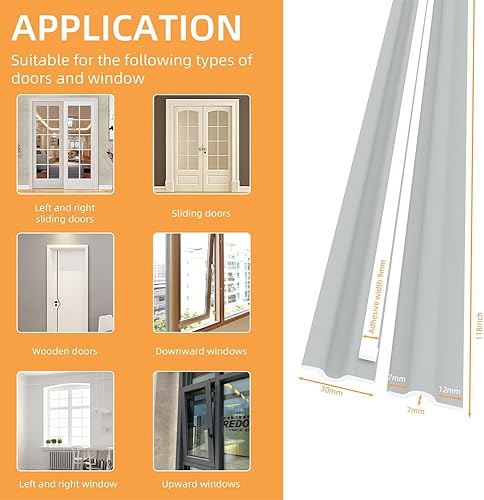 Miniatura 2 de Tira de sellado de espuma para ventana, autoadhesiva, tira de sellado de puerta para parte inferior y lateral de la puerta, tira de sellado de