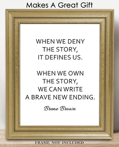 Miniatura 3 de Inspirational Wall Art Poster "When We Deny the Story" Brene Brown - 11x14 Unframed Motivational Wall Art & Positive Affirmations Wall Decor for