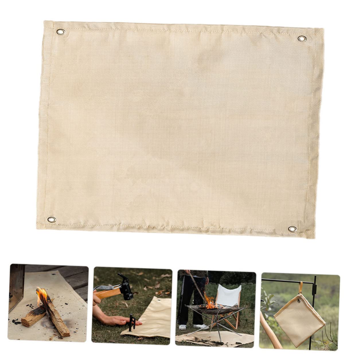 ifundom Outdoor Fireproof Mat Thermal Resistant Blanket for Camping BBQ Fire Blanket for Home Use Fiberglass Fireproof Accessory