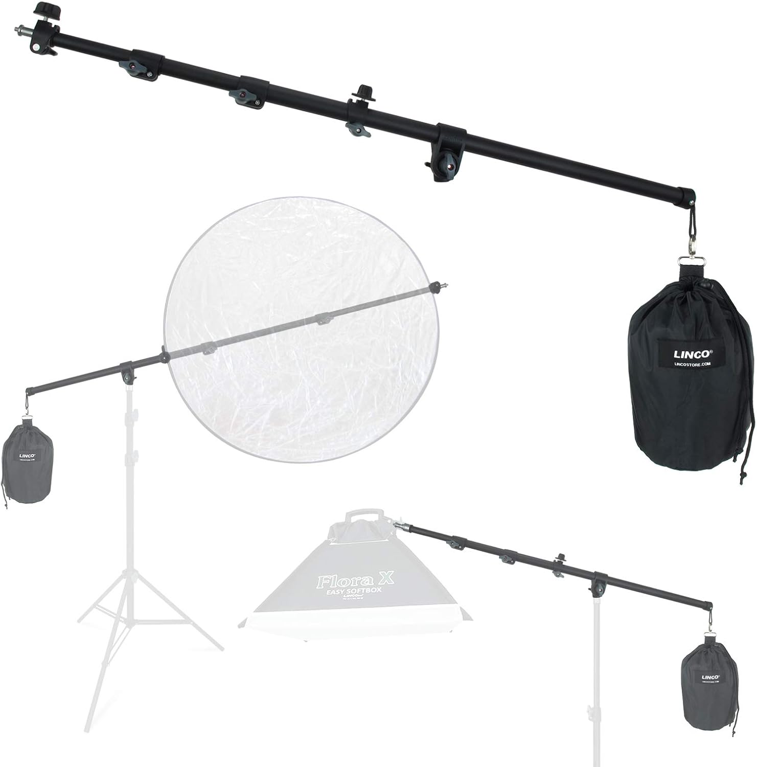 LINCO Lincostore Photography Video Studio Pro Boom Arm with Reflector Holder and Counterweight AM146