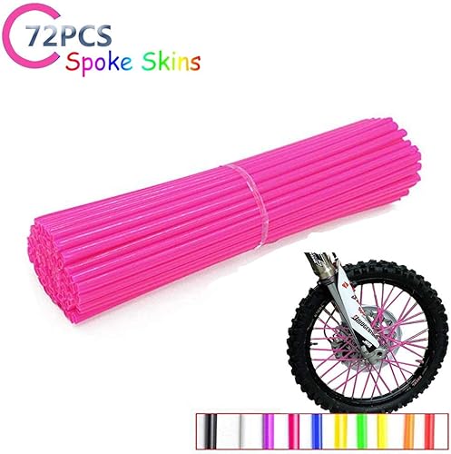 Miniatura 22 de 72 piezas universales de radios para motocicleta, motocross, coloridos, cubierta protectora para ruedas, para Yamaha Kawasaki Suzuki (naranja)