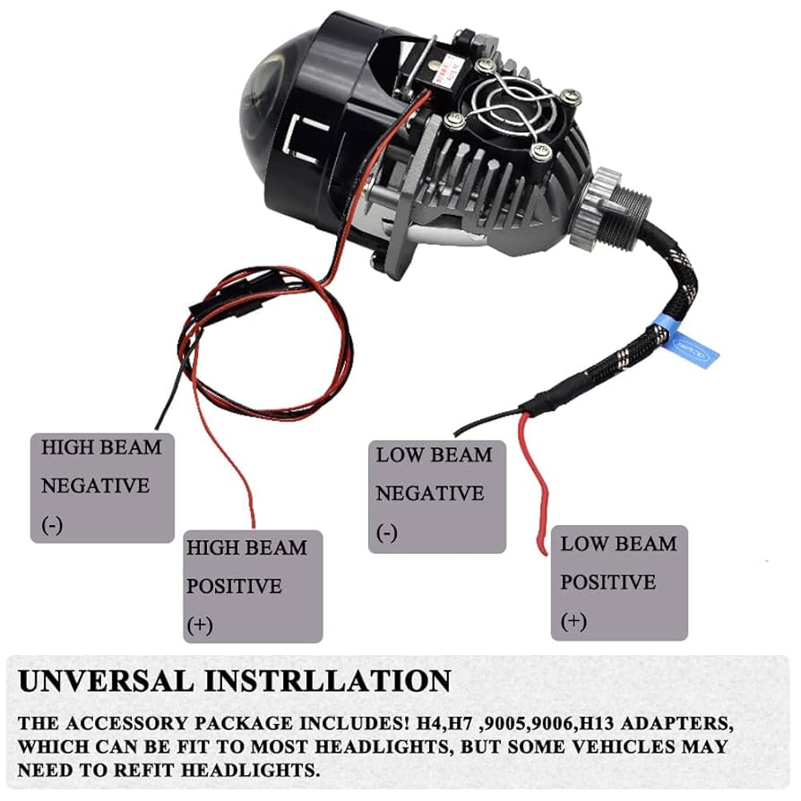 Amazon | 2.5インチ Bi-LED プロジェクターレンズ ブラック