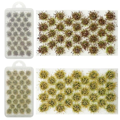 Woohome Static Grass Tufts Model - Brown Bushy Tufts Flower Cluster Vegetation Groups for Train Landscape Railway Modeling