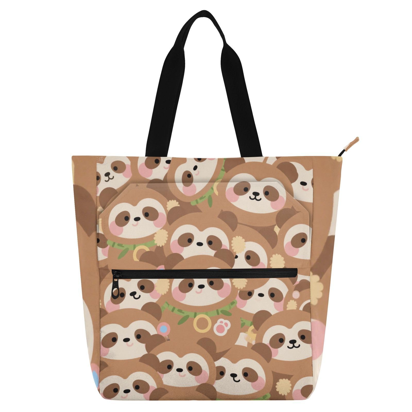 Bolsa de libros resistente con asas de tela y divertido diseño animado para niños 8