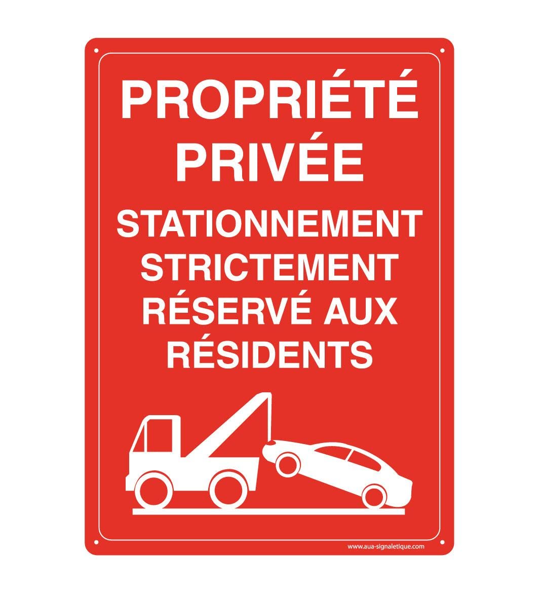 Propriété Privée Panneau Stationnement Résidents pour Bloquer les Voitures Ventouses