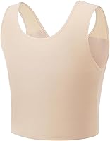 Vista 2 de Carpeta de pecho trans transgénero FTM Cosplay transpirable mitad pecho Binder Tank Top