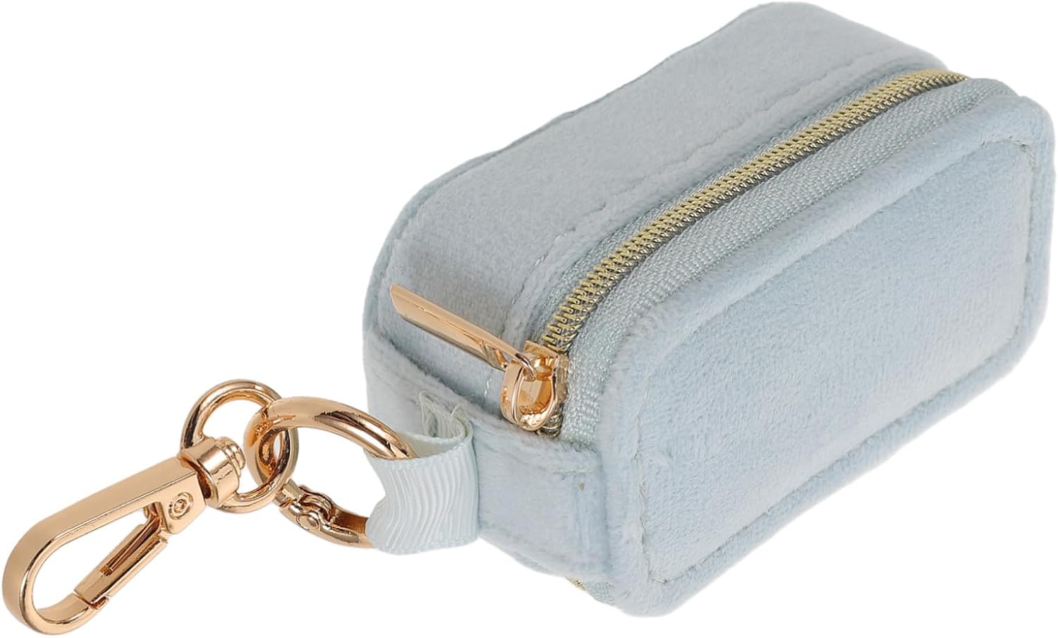 NOLITOY Mini Travel Jewelry Case with Hanging Keychain, Velvet Organizer