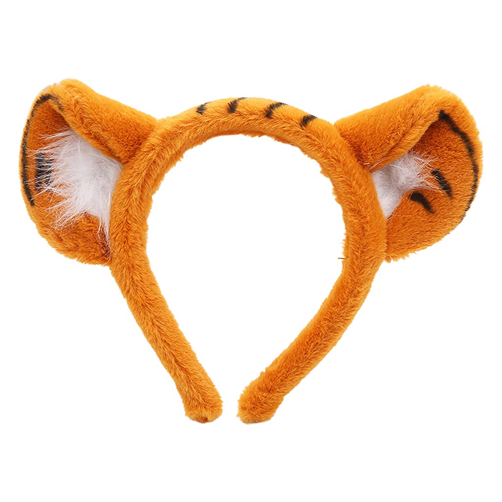 Vynetra Unisex Infant A Vynetr Plush Hair Hoop Tiger Ears Theme Party Performance Headdress Washing Face Headband Cosplay Hair Ccessories Furry Headband For Washing Face