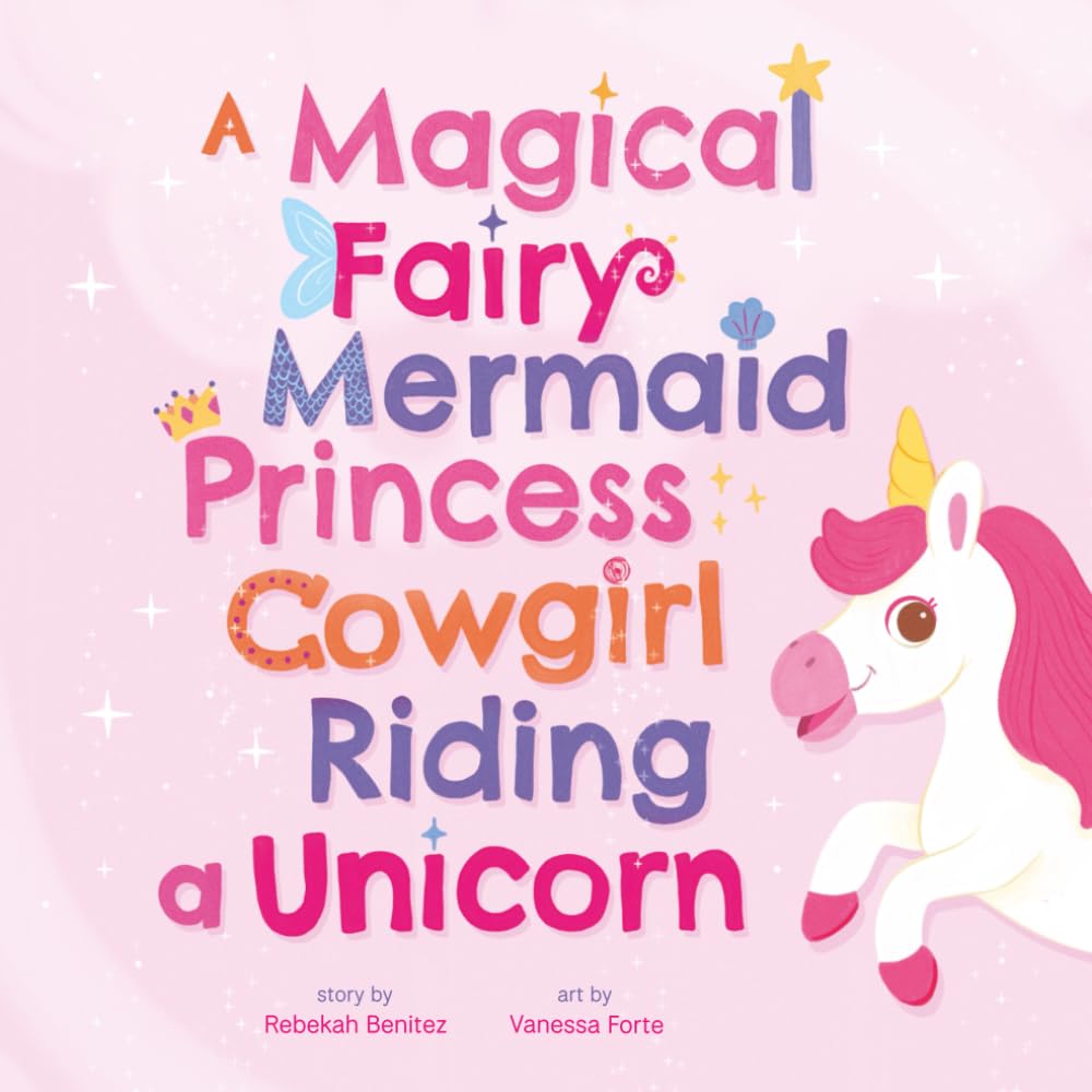 A Magical Fairy Mermaid Princess Cowgirl Riding a Unicorn
