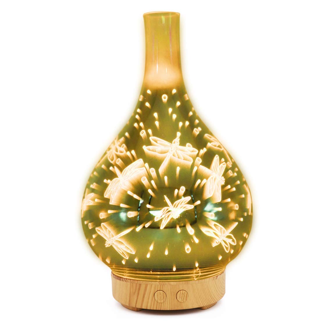 3D humidificateur de table en verre avec éclairage indirect et lumière colorée Diffuseur arôme aromatique purificateur d'air espace bureau médical