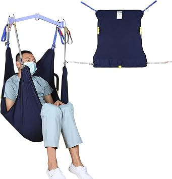 EZ Assistive Patient Lift Sling Quick Detach Sling for Bedridden,Long Sit Aid Sling Without Remove from Bed,SWF 500lbs Large