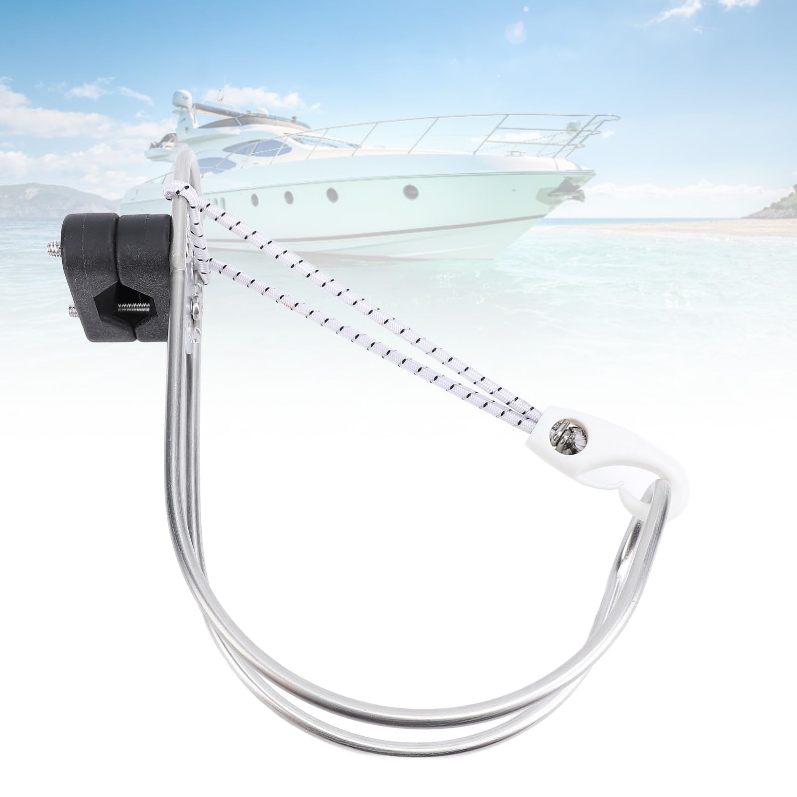 Supporto per Staffa per Anello Salvagente a Ferro di Cavallo per Barca in Acciaio Inossidabile con Supporto in Plastica, Adatto per Yacht Marini