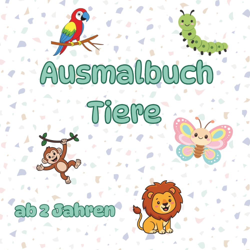 Ausmalbuch - Tiere - für Kinder ab 2 Jahren mit großen Motiven: 50 Ausmalvorlagen | einfach | Kreativität und Feinmotorik | einseitig gedruckt