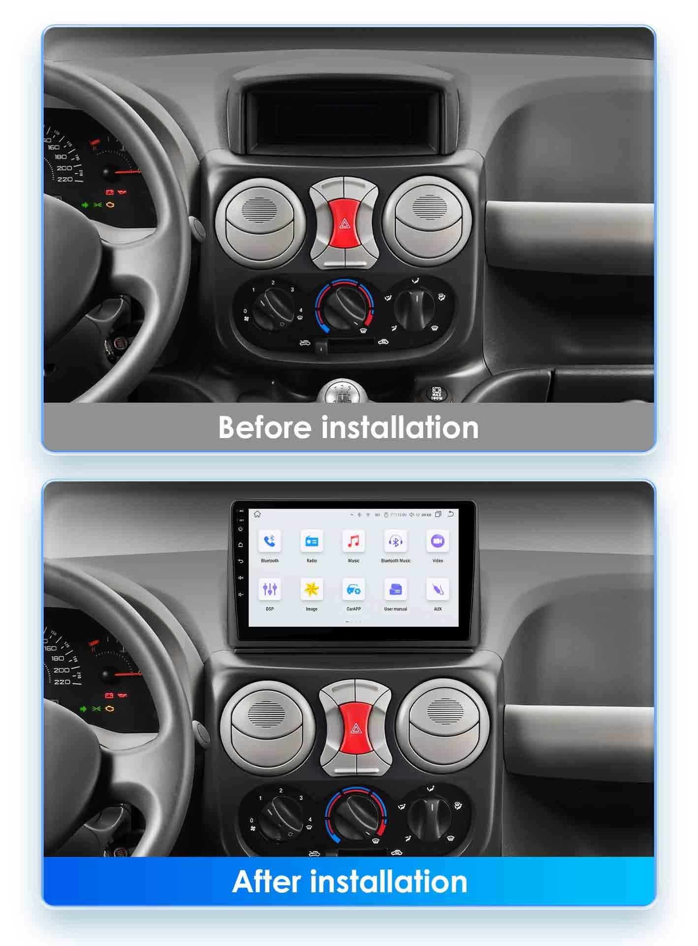 Android 15 Autoradio per Fiat Doblo 2002-2009 con Android Auto e CarPlay Wireless, 9" Stereo con Schermo Bluetooth Stereo Auto GPS WiFi FM/RDS MirrorLink(8core(4G+64G))