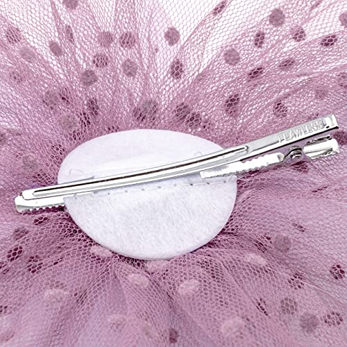Image of DRESHOW Fascinators Hat Flower Mesh Ribbons Feathers on a Headband and a Clip Tea Party Headwear for Girls and Women