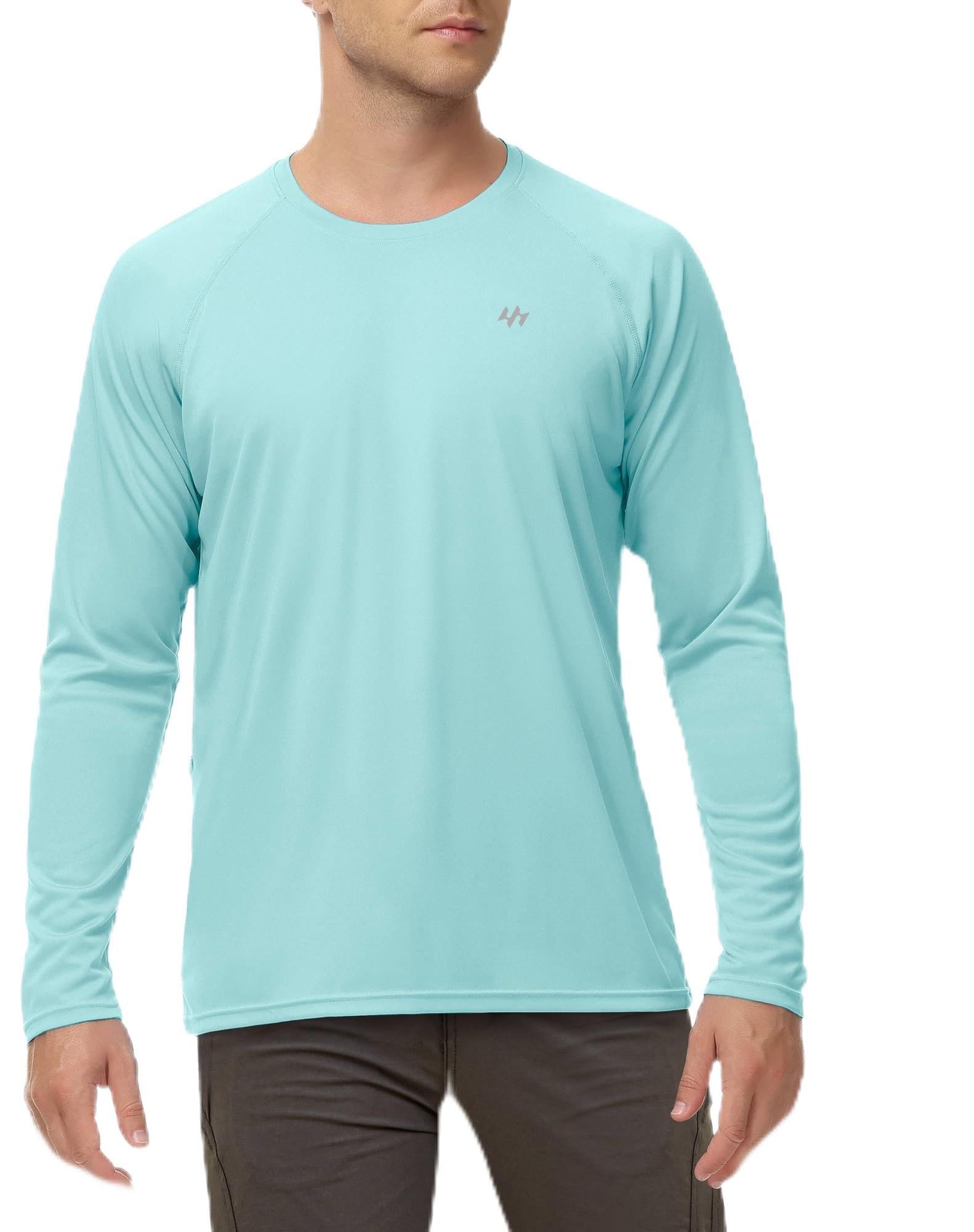 Rash Guard for Men Swim Shirt Quick Dry UPF 50+ Long Sleeve Fishing Shirt for Men UV Sun Protection Beach Shirts