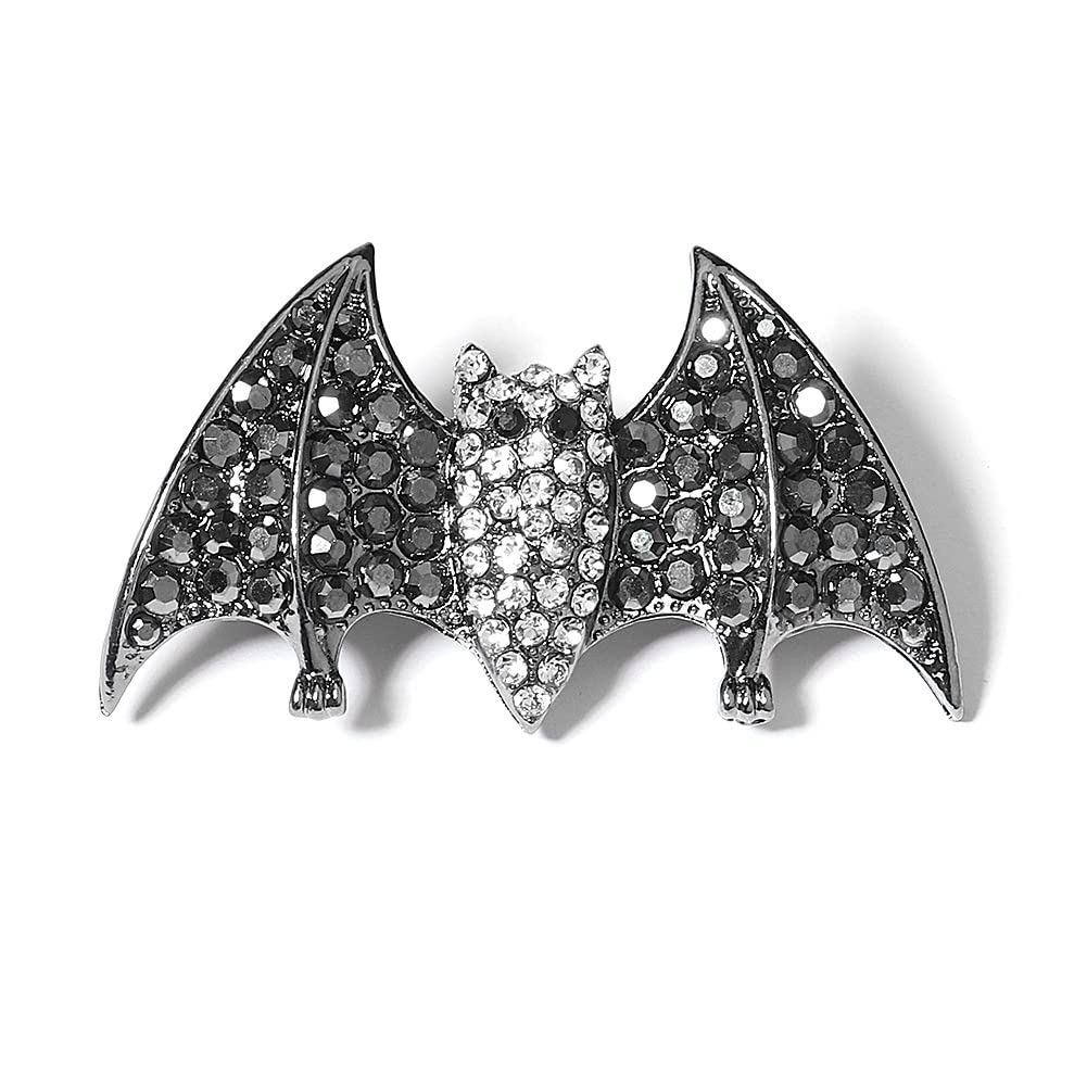 Xerling Halloween Rhinestone Black Bat Hair Clips Horror French Barrette Hair Pins for Girls Vintage Automatic Hair Spring Clips Accessories for Women (Bat)