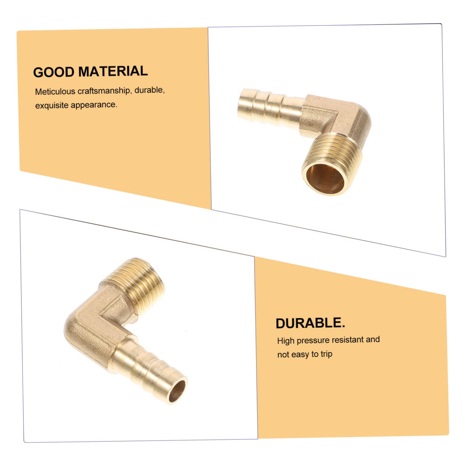 DOITOOL 16piezas Conector De Manguera De Codo De Cobre Aire Accesorios Pneumáticos De Instalación Sencilla y Resistente Alta Presión Compatible y Tubos