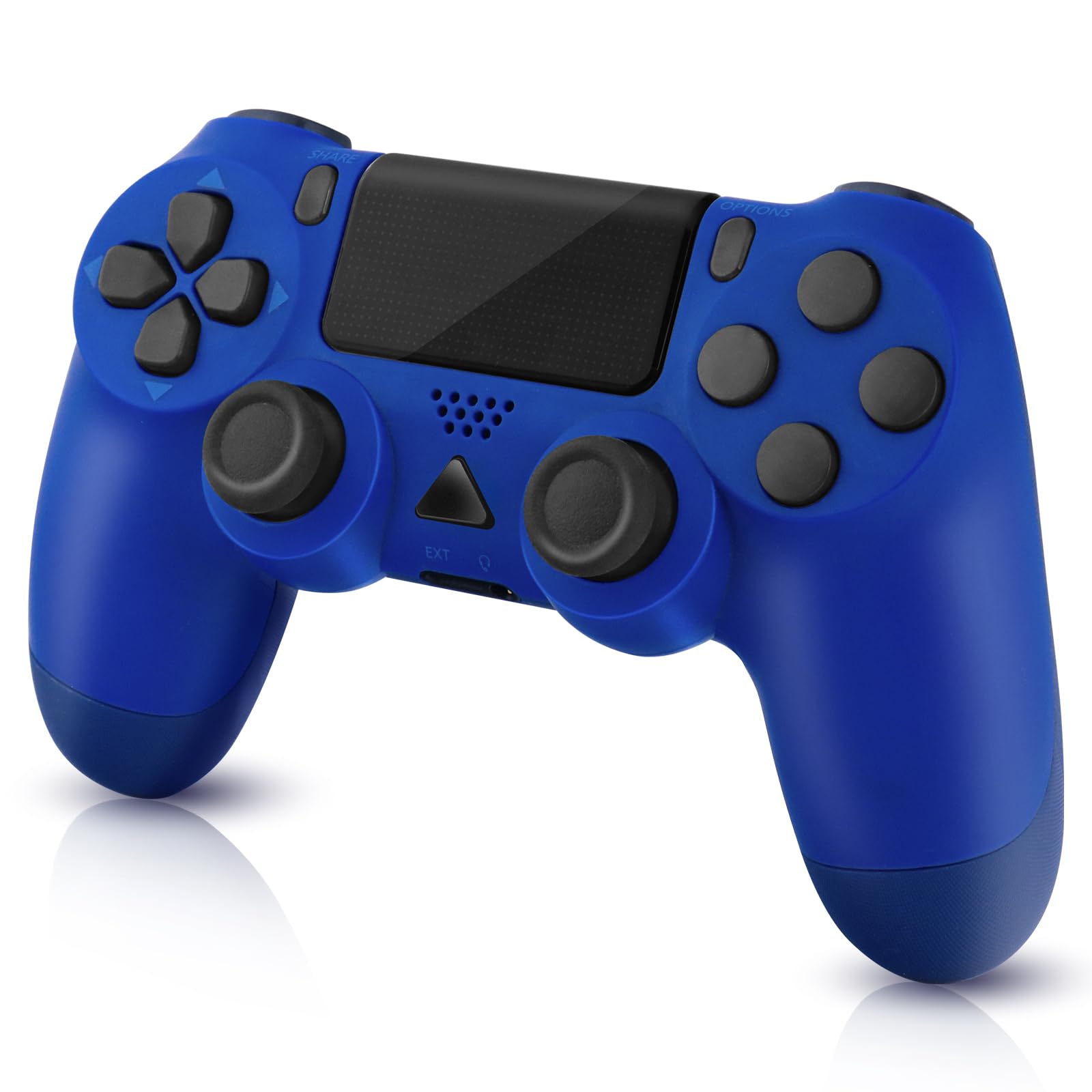 Turquvix Wireless Controller for PS-4, with Audio Jack, Vibration, Six-Axis Motion Control, Touchpad, Compatible with Play Station 4/Slim/Pro/PC (Blue)