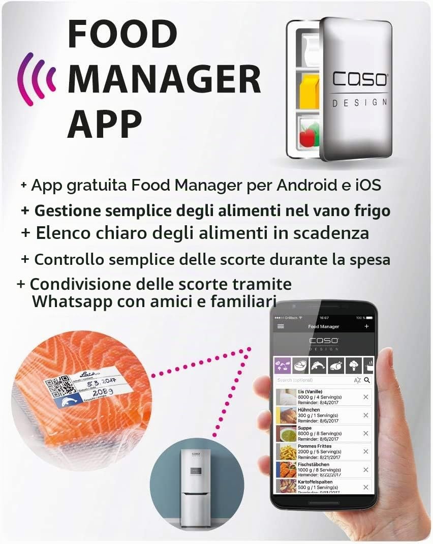 CASO Set di rotoli di pellicola professionale 4/1 pezzo, 20 x 600 cm, 1 pezzo 25 x 600 cm, 1 pezzo 30 x 600 cm, 150 µm, per macchine sottovuoto, senza BPA, molto forti, antistrappo, resistenti alla
